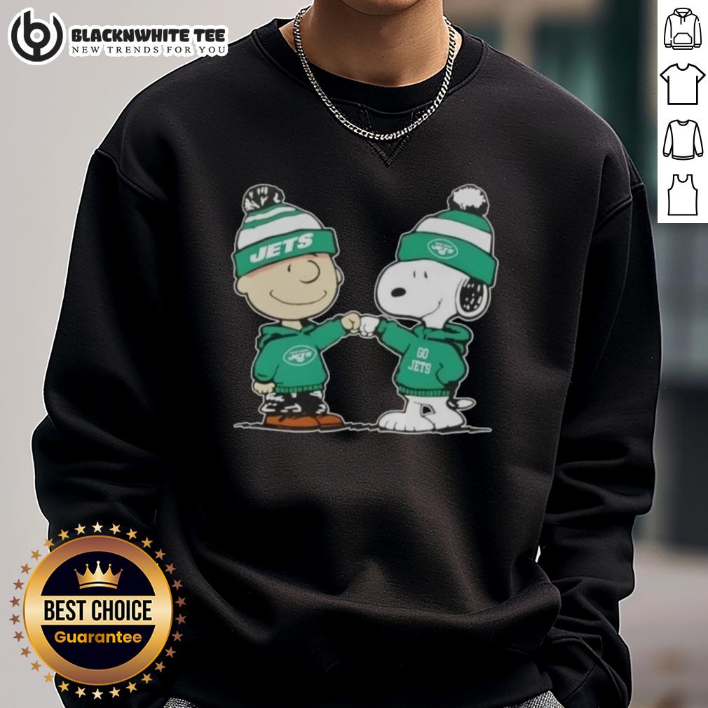 Nice Peanuts Charlie Brown Fist Bump Snoopy X New York Jets Football T-Shirt - Image 5