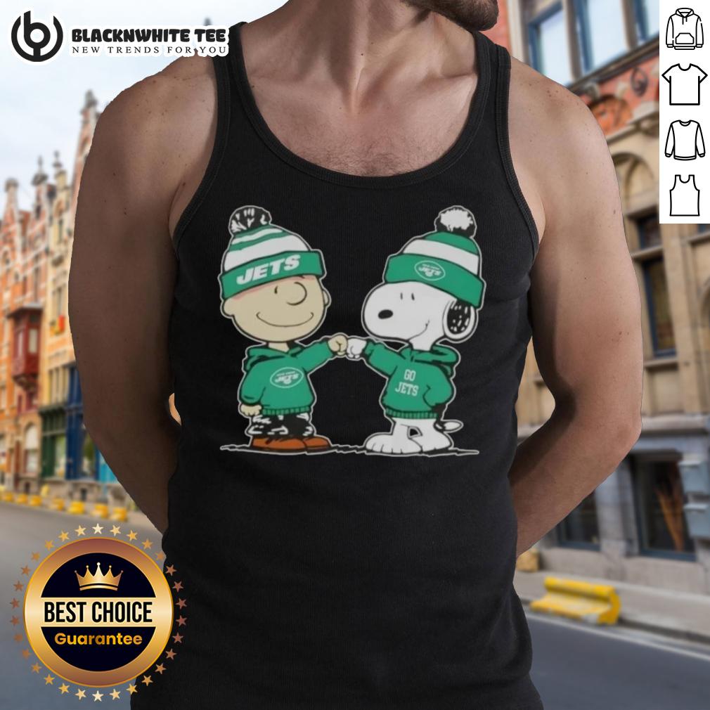 Nice Peanuts Charlie Brown Fist Bump Snoopy X New York Jets Football T-Shirt - Image 4
