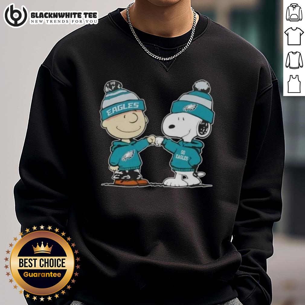 Nice Peanuts Charlie Brown Fist Bump Snoopy X Philadelphia Eagles Football T-Shirt - Image 5