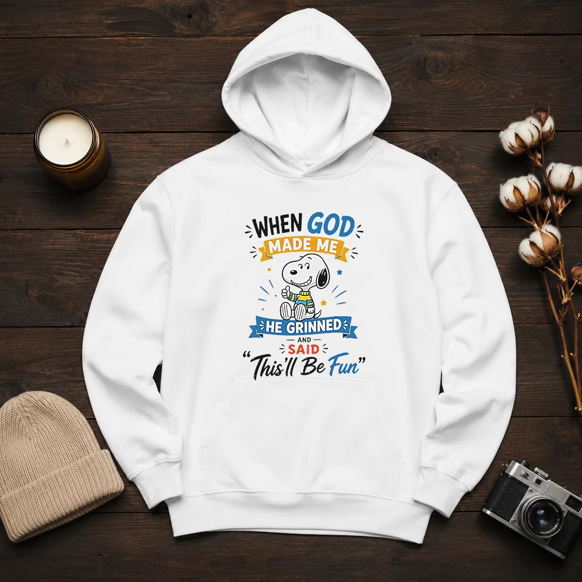 Official Snoopy Peanuts When God Made Me He Grinned And Said Thisll Be Fun Shirt - Image 6