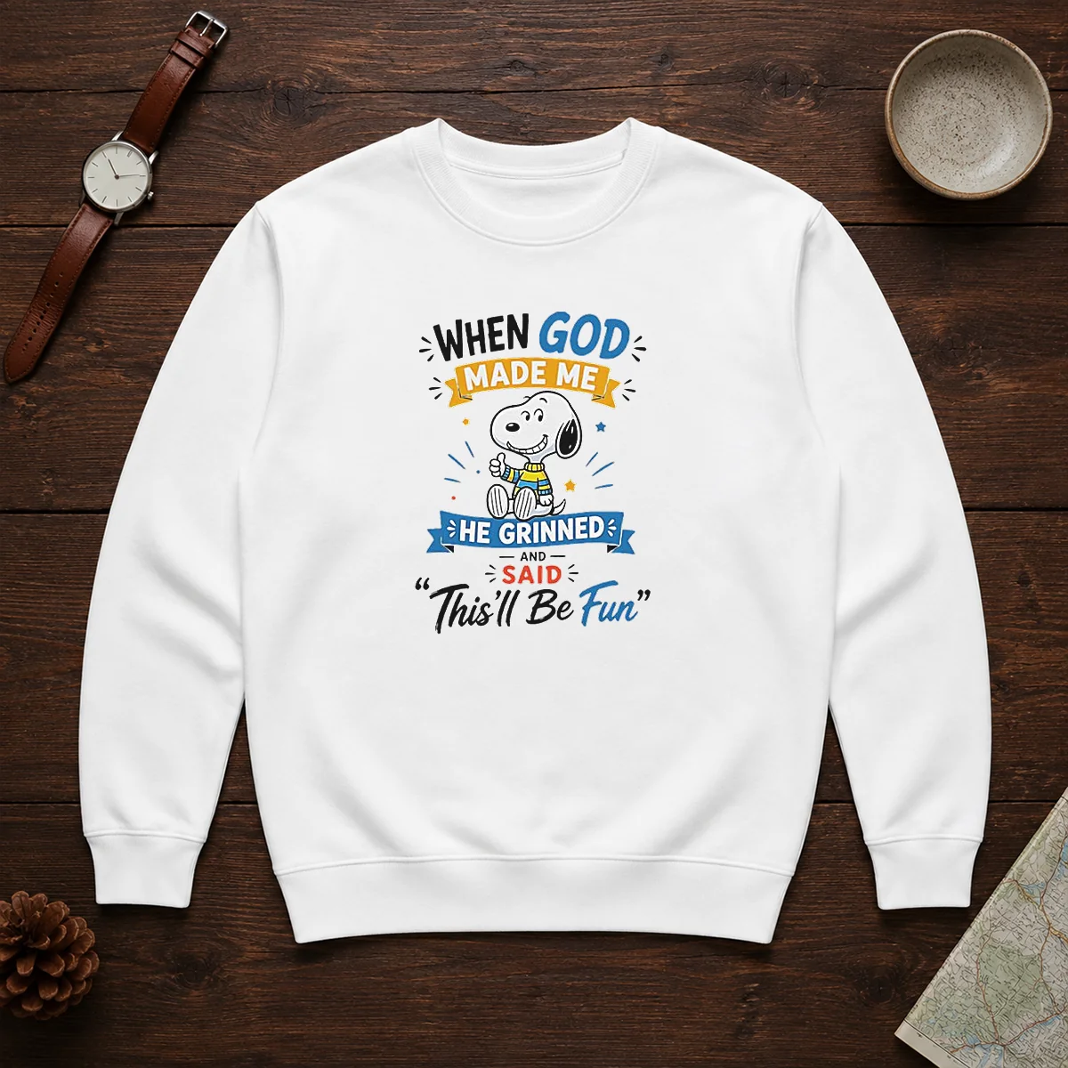 Official Snoopy Peanuts When God Made Me He Grinned And Said Thisll Be Fun Shirt - Image 7