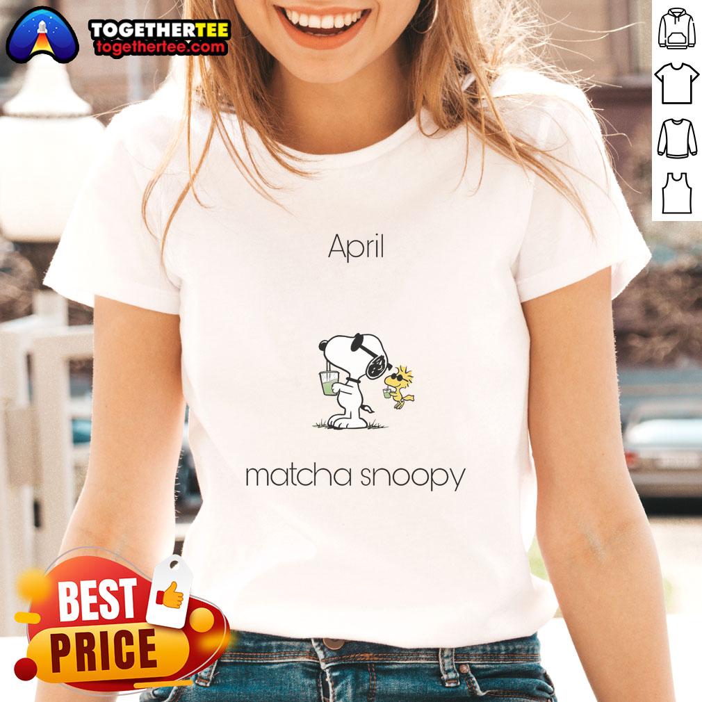 Pretty April Matcha Snoopy Woodstock T-Shirt - Image 3