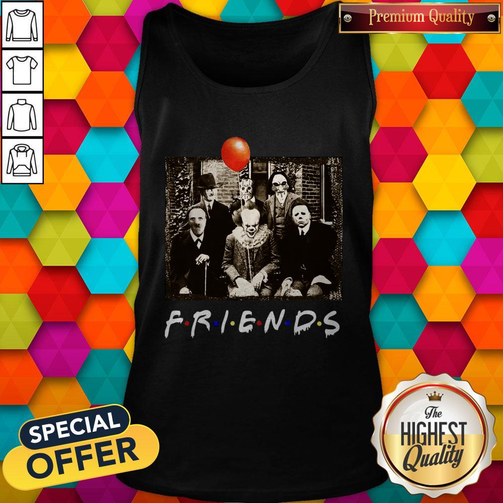 Top Horror Movie Characters Friends TV Show Halloween Shirt - Image 3