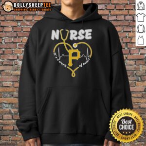 Alternative view of Nice Pittsburgh Pirates MLB Nurse It's A Work Of Heart Stethoscope T-Shirt