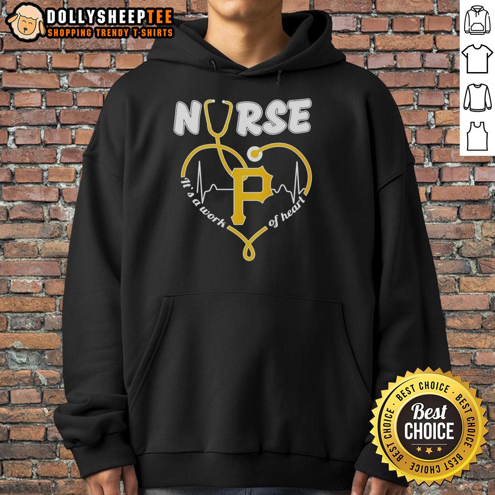 Nice Pittsburgh Pirates MLB Nurse It's A Work Of Heart Stethoscope T-Shirt - Image 2