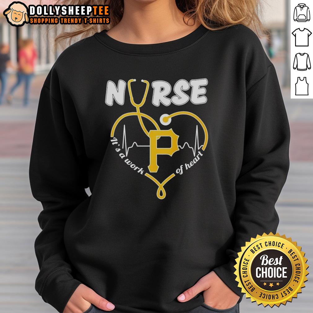 Nice Pittsburgh Pirates MLB Nurse It's A Work Of Heart Stethoscope T-Shirt - Image 5