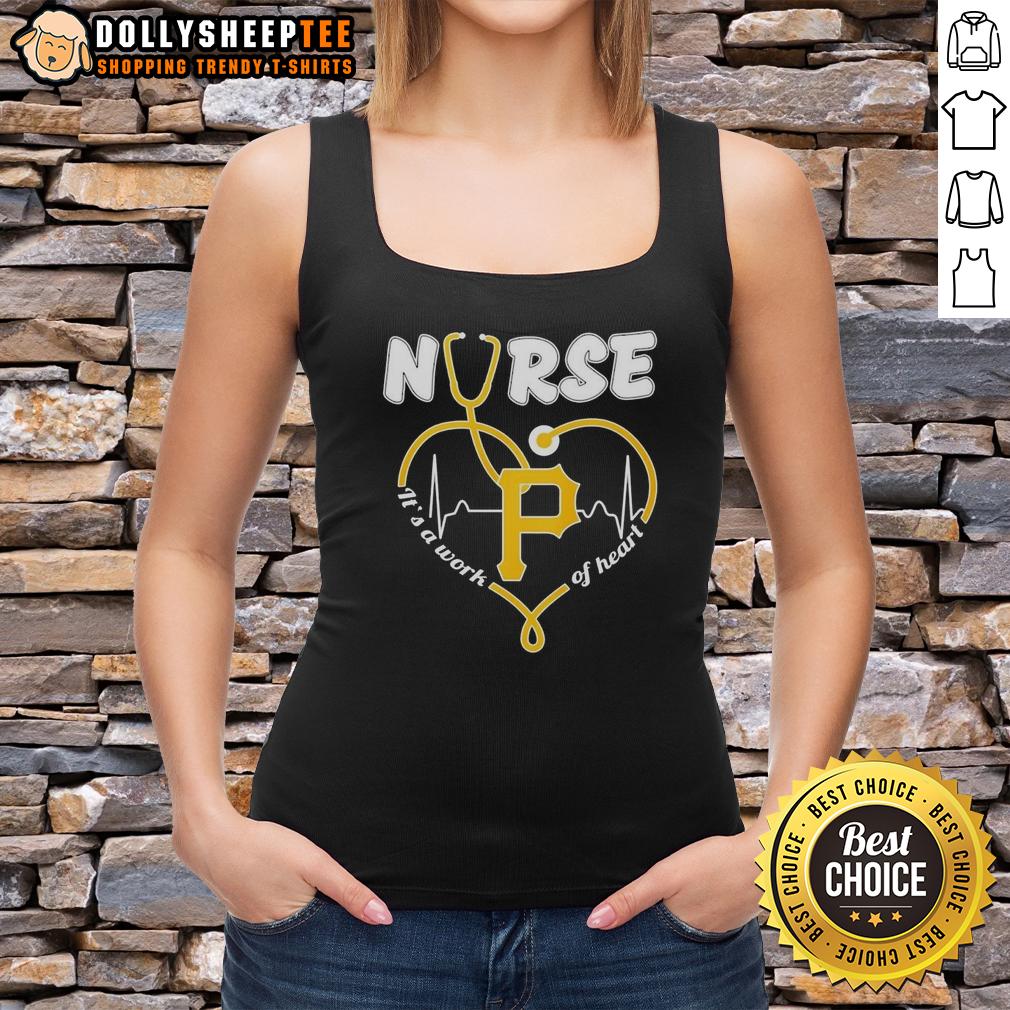Nice Pittsburgh Pirates MLB Nurse It's A Work Of Heart Stethoscope T-Shirt - Image 4