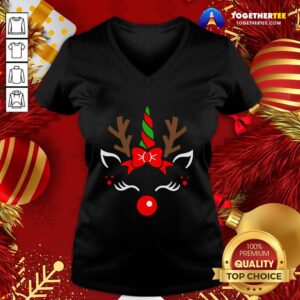 Alternative view of Official Unicorn Face Reindeer Antlers Christmas Funny Pet Kids Gifts Shirt
