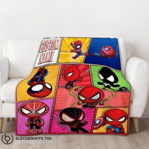 Alternative view of Premium Good Chibi Spider Man Characters Collage Blanket Fleece Customized Blanket