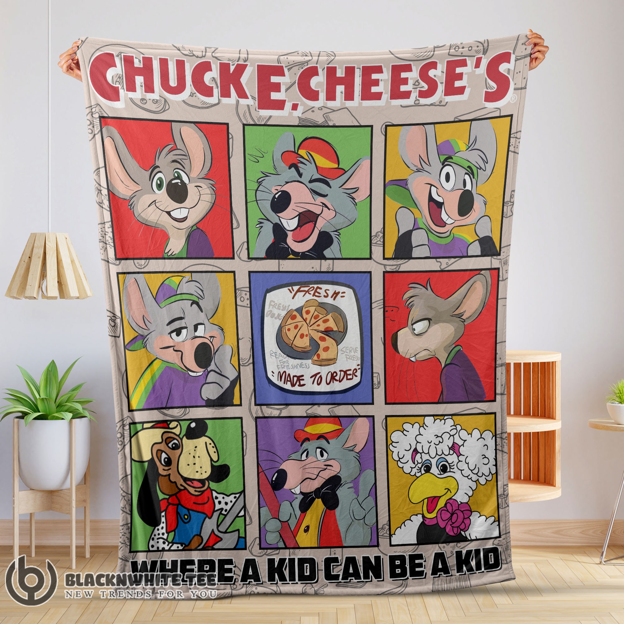 Good Hot Chuck E. Cheese's Where A Kid Can Be A Kid Blanket Fleece