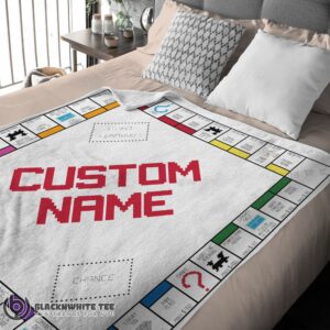 Alternative view of Hot Cute Classic Monopoly Board Game Blanket Fleece Customized Blanket