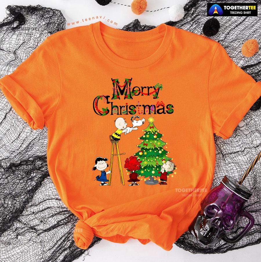 Merry Christmas Snoopy Charlie Brown Lucy van Pelt Linus van Pelt T-Shirt - Image 11