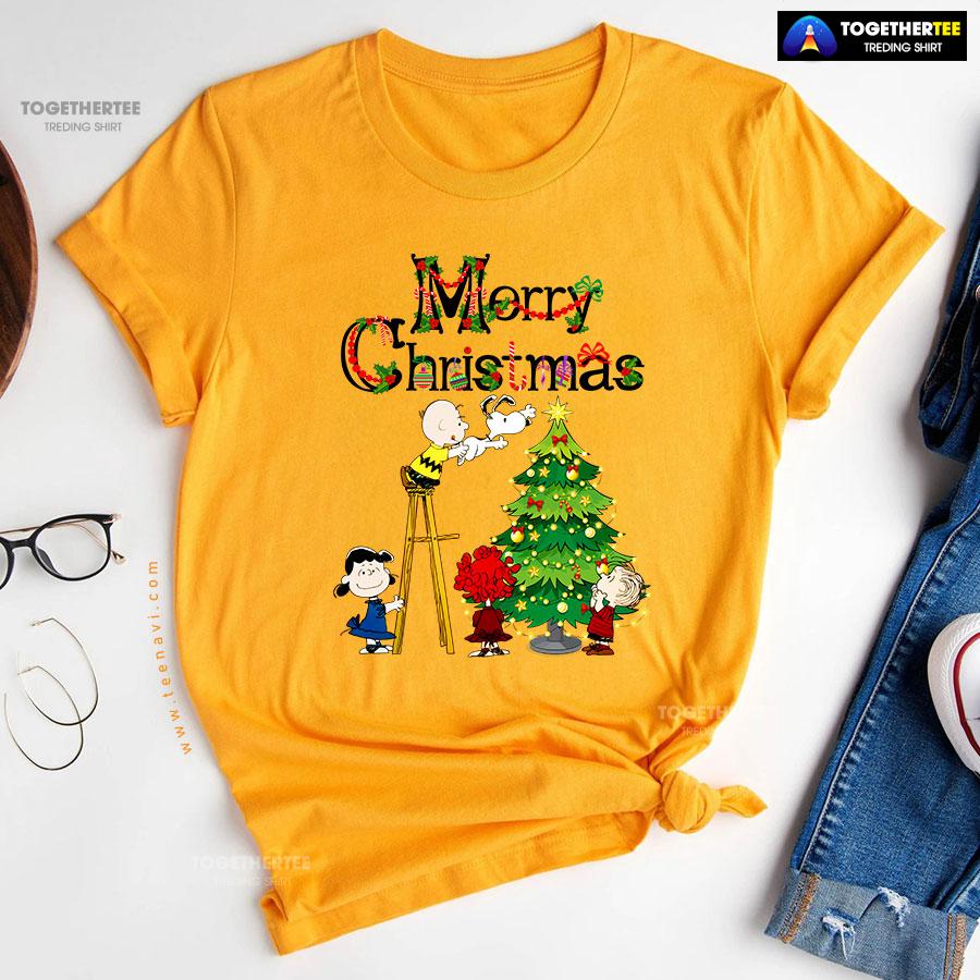 Merry Christmas Snoopy Charlie Brown Lucy van Pelt Linus van Pelt T-Shirt - Image 12