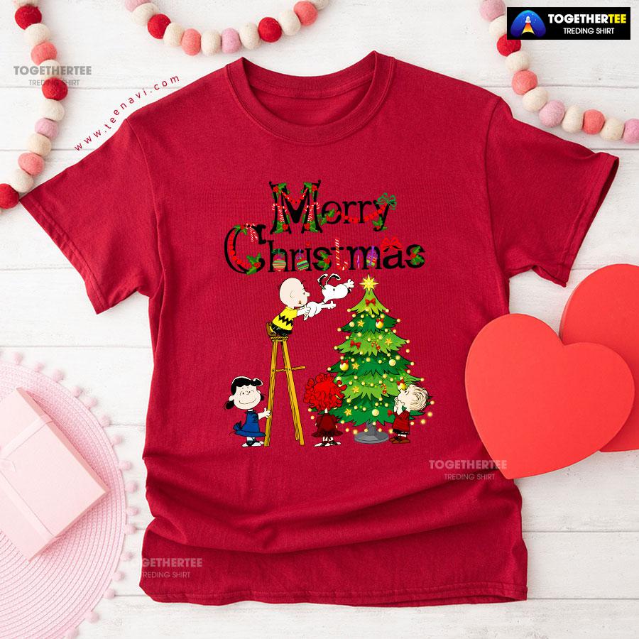 Merry Christmas Snoopy Charlie Brown Lucy van Pelt Linus van Pelt T-Shirt - Image 10