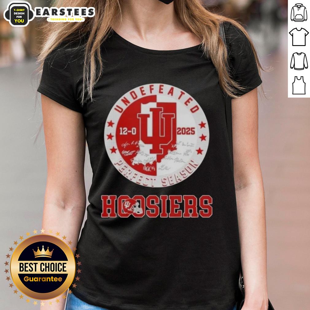 Awesome 2025 Undefeated 12-0 Perfect Season Indiana Hoosiers All Signatures T-Shirt - Image 3