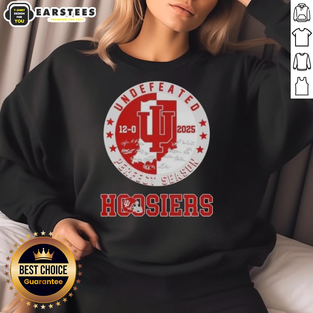 Awesome 2025 Undefeated 12-0 Perfect Season Indiana Hoosiers All Signatures T-Shirt - Image 5
