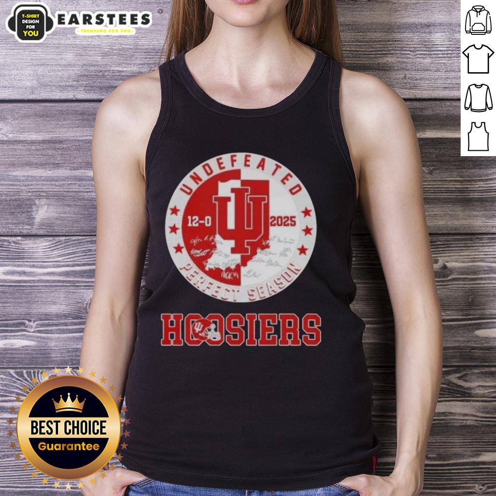 Awesome 2025 Undefeated 12-0 Perfect Season Indiana Hoosiers All Signatures T-Shirt - Image 4