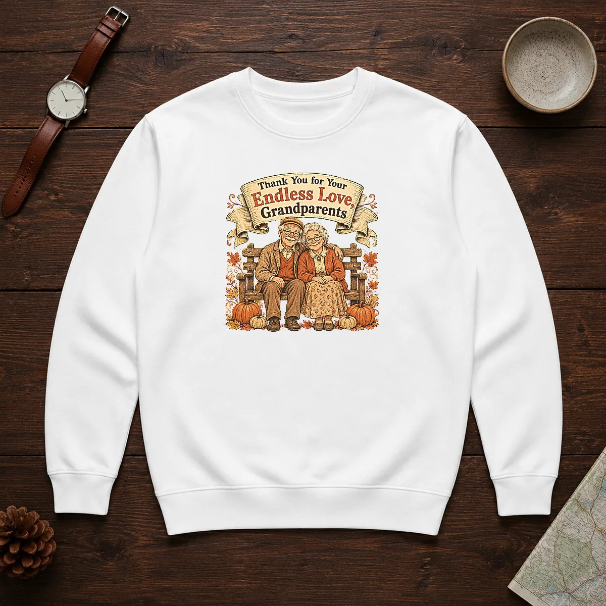 Awesome Grandparents Day Vintage Gratitude Family Shirt - Image 7