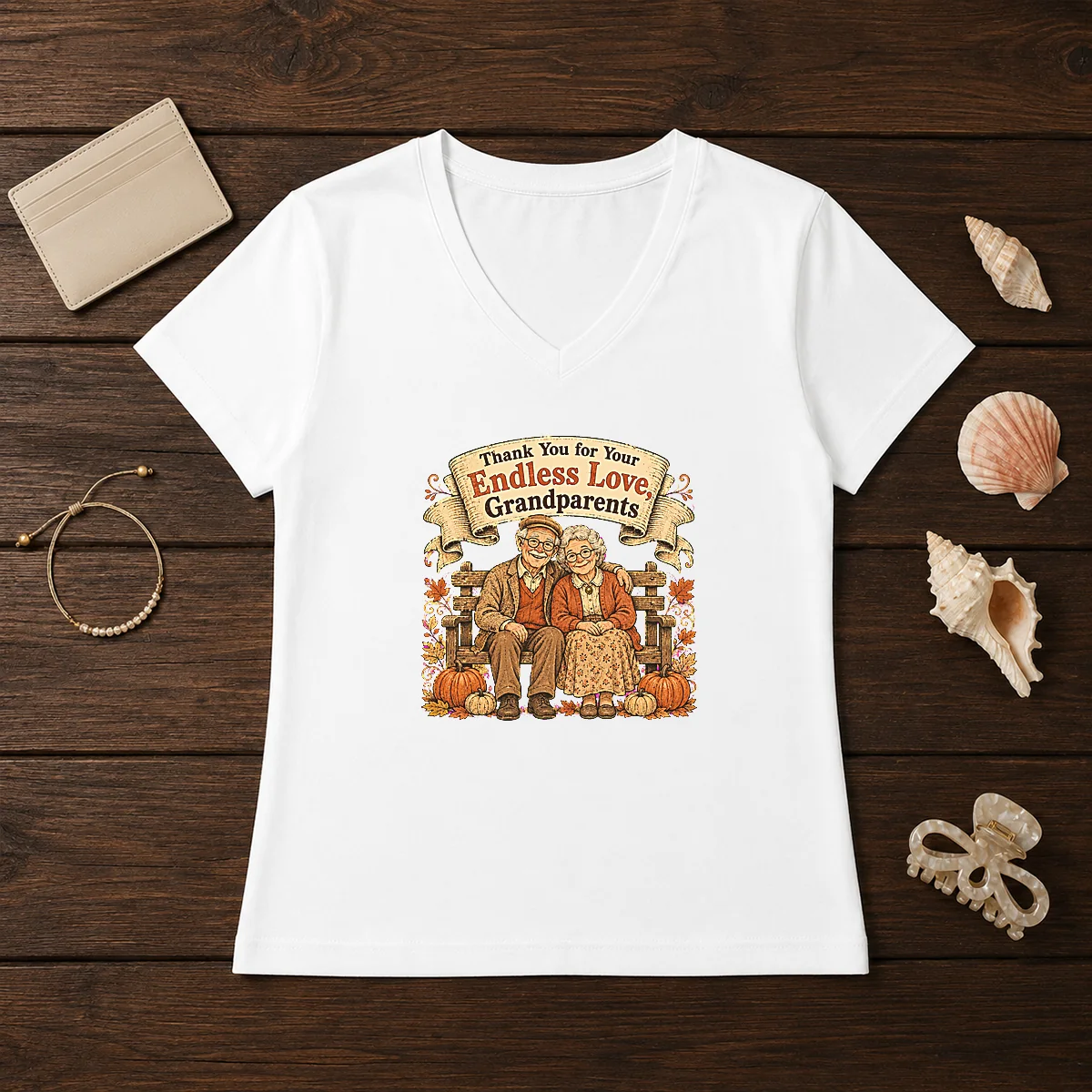 Awesome Grandparents Day Vintage Gratitude Family Shirt - Image 2