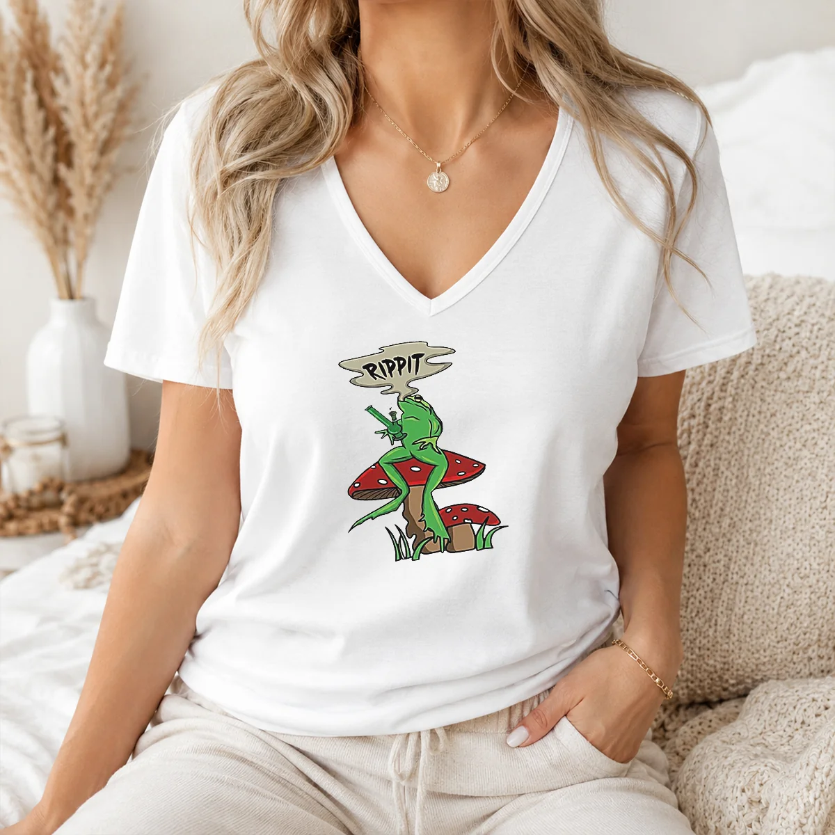 Official Frog Holding Gun Rippit Shirt - Image 2