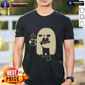 Good Ghost Meh Coffee Holding Cat T-Shirt