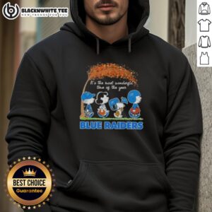 Alternative view of Good Peanuts Snoopy And Friends It's The Most Wonderful Time Of The Year Blue Raiders T-Shirt