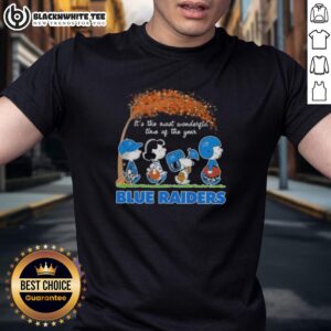 Good Peanuts Snoopy And Friends It's The Most Wonderful Time Of The Year Blue Raiders T-Shirt