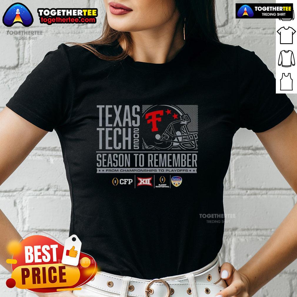 Nice Texas Tech Red Raiders Football 2025 CFP Season To Remember Helmet T-Shirt - Image 3
