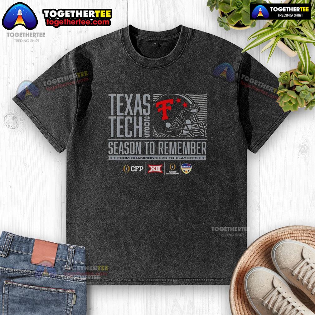 Nice Texas Tech Red Raiders Football 2025 CFP Season To Remember Helmet T-Shirt - Image 6