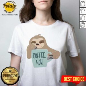 Alternative view of Coffee Now Lazy Sloth Shirt