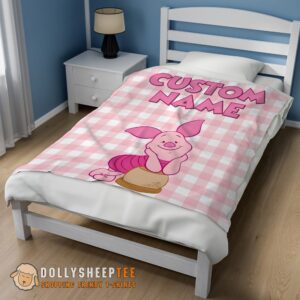 Alternative view of Perfect Happy Winnie The Pooh Piglet Blanket Fleece Customized Blanket