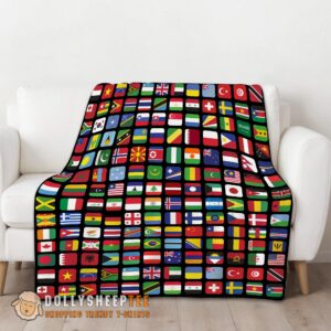 Alternative view of Perfect Happy World Flags Grid Colorful International Countries Flag Blanket Fleece Blanket