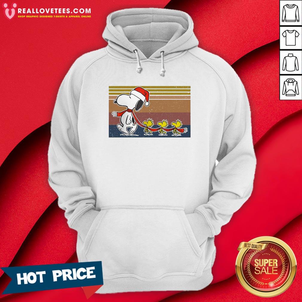 Official Snoopy And Woodstock Santa Vintage Christmas Shirt - Image 4