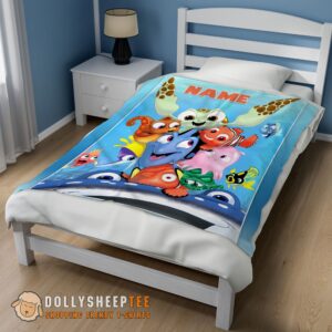 Alternative view of Awesome Finding Nemo With Friends Blanket Fleece Customized Blanket