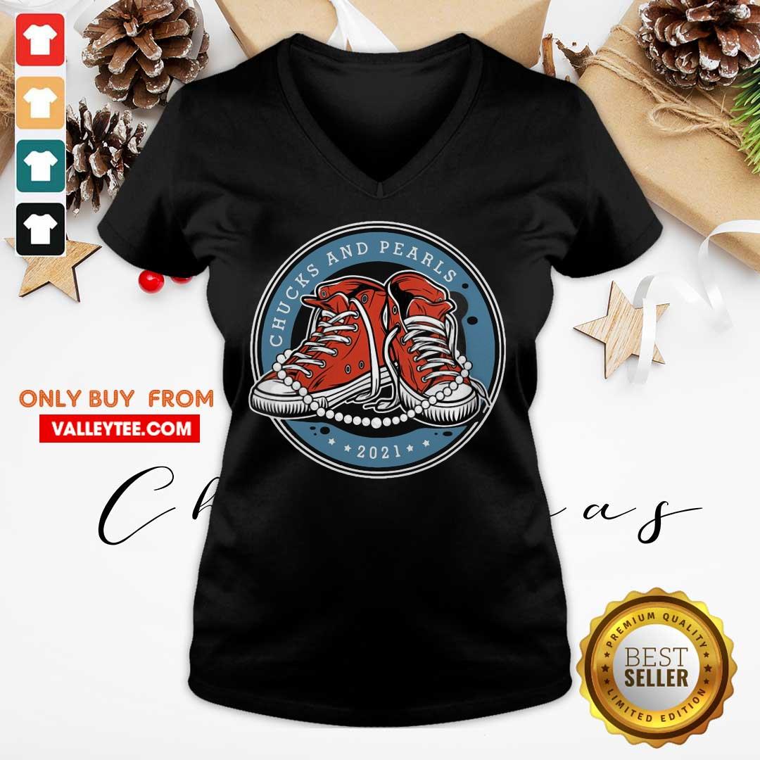 Attractive Sneakers Kamala Harris Chucks And Pearls 2021 Shirt - Image 3