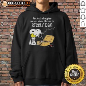 Alternative view of Official Snoopy I'm Just A Happier Person When I Listen To Steely Dan T-Shirt