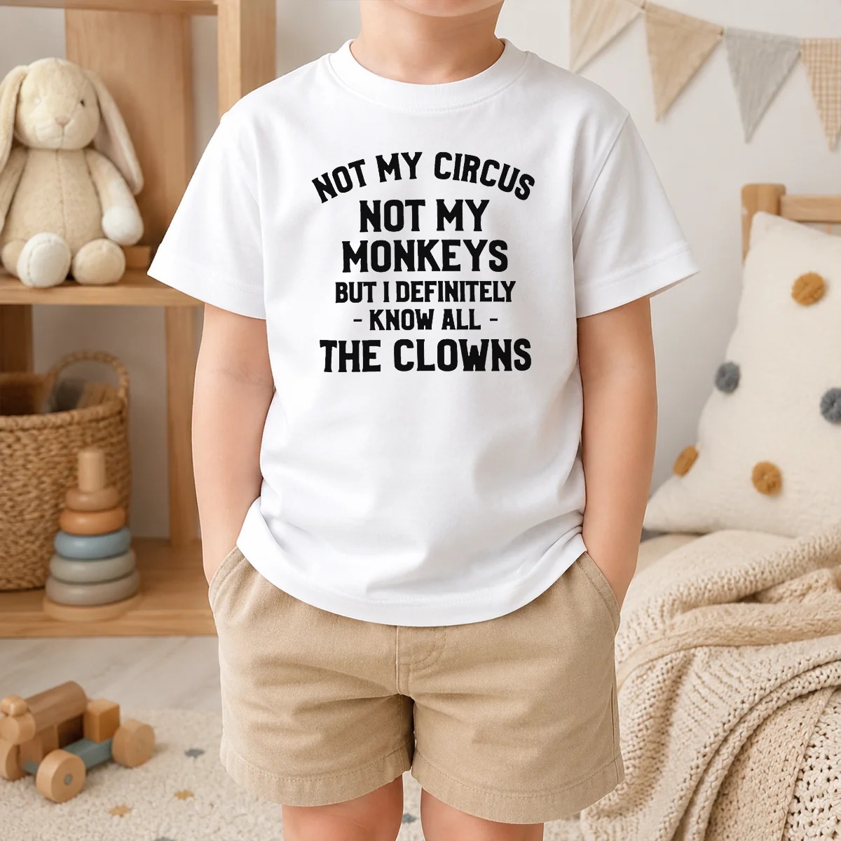 Premium Not My Circus Not My Monkeys But I Definitely Know All The Clowns Text Shirt - Image 9