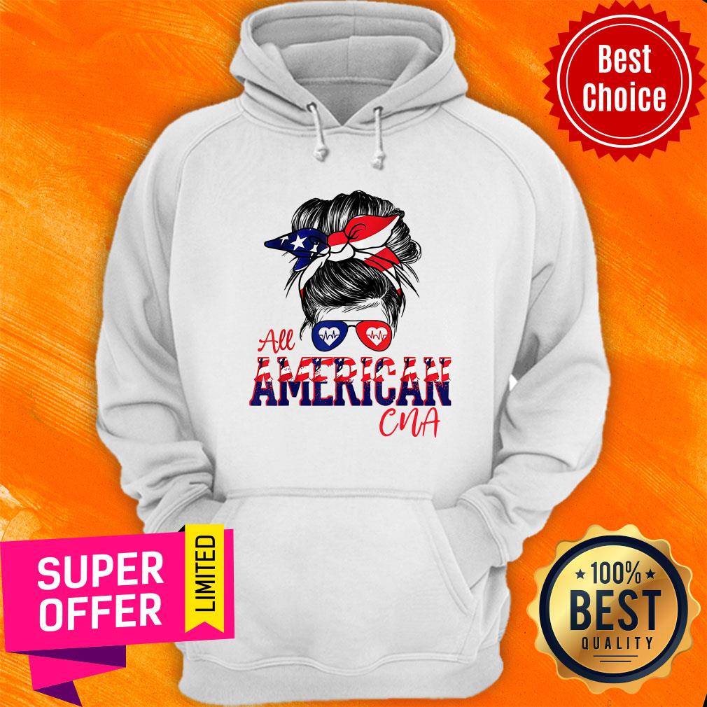 Messy Bun Girl American Flag CNA Glass Shirt - Image 5