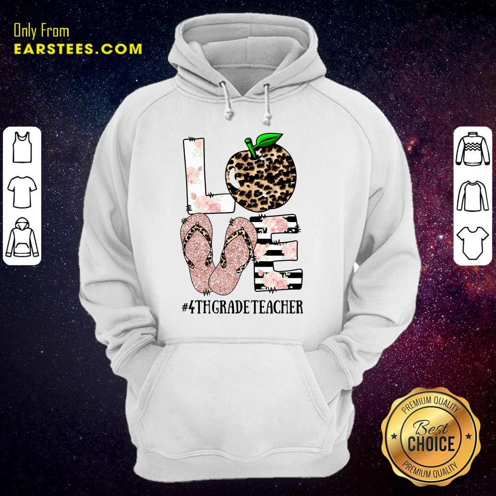 Top Love Apple 4th Grade Teacher Shirt - Image 4