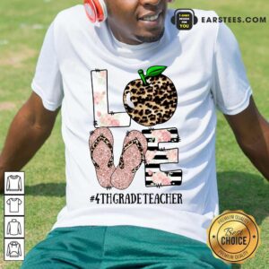 Top Love Apple 4th Grade Teacher Shirt