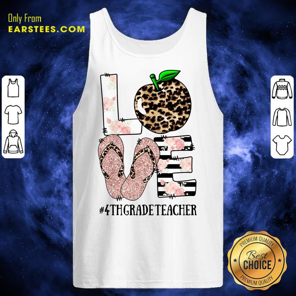 Top Love Apple 4th Grade Teacher Shirt - Image 2