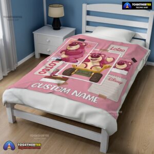 Alternative view of Official Disney Cartoon Toy Story Cute Lotso Grid Photos Blanket