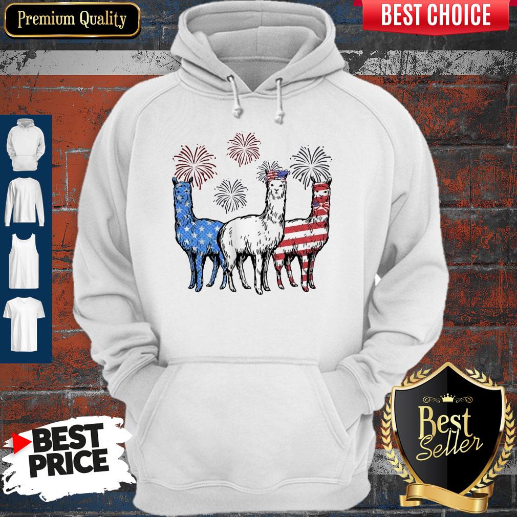 Independence Day Llamas Wear Bow Tie Firework Shirt - Image 5