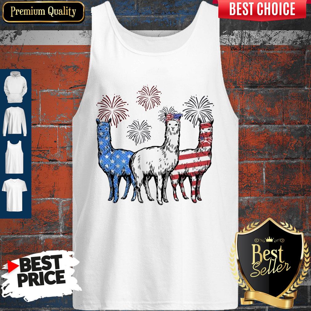 Independence Day Llamas Wear Bow Tie Firework Shirt - Image 4