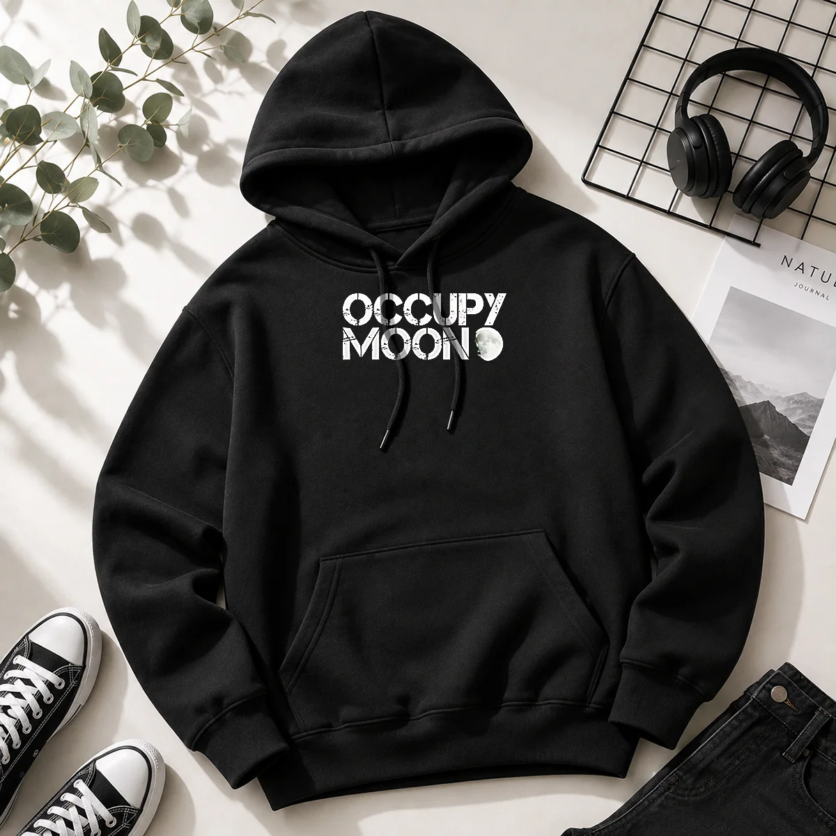 Funny Distressed Occupy Moon Space Lunar Astronomy Shirt - Image 2