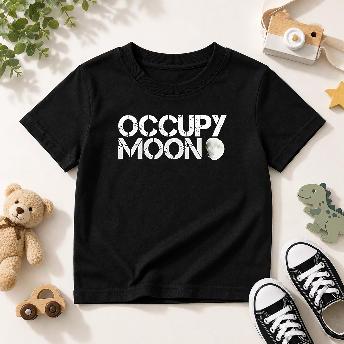Funny Distressed Occupy Moon Space Lunar Astronomy Shirt - Image 9