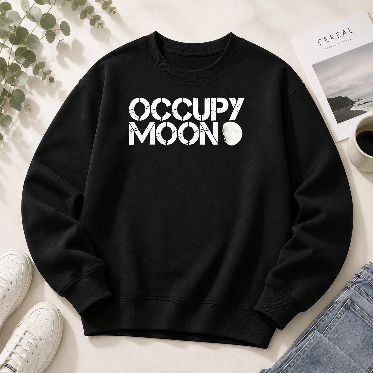 Funny Distressed Occupy Moon Space Lunar Astronomy Shirt - Image 3