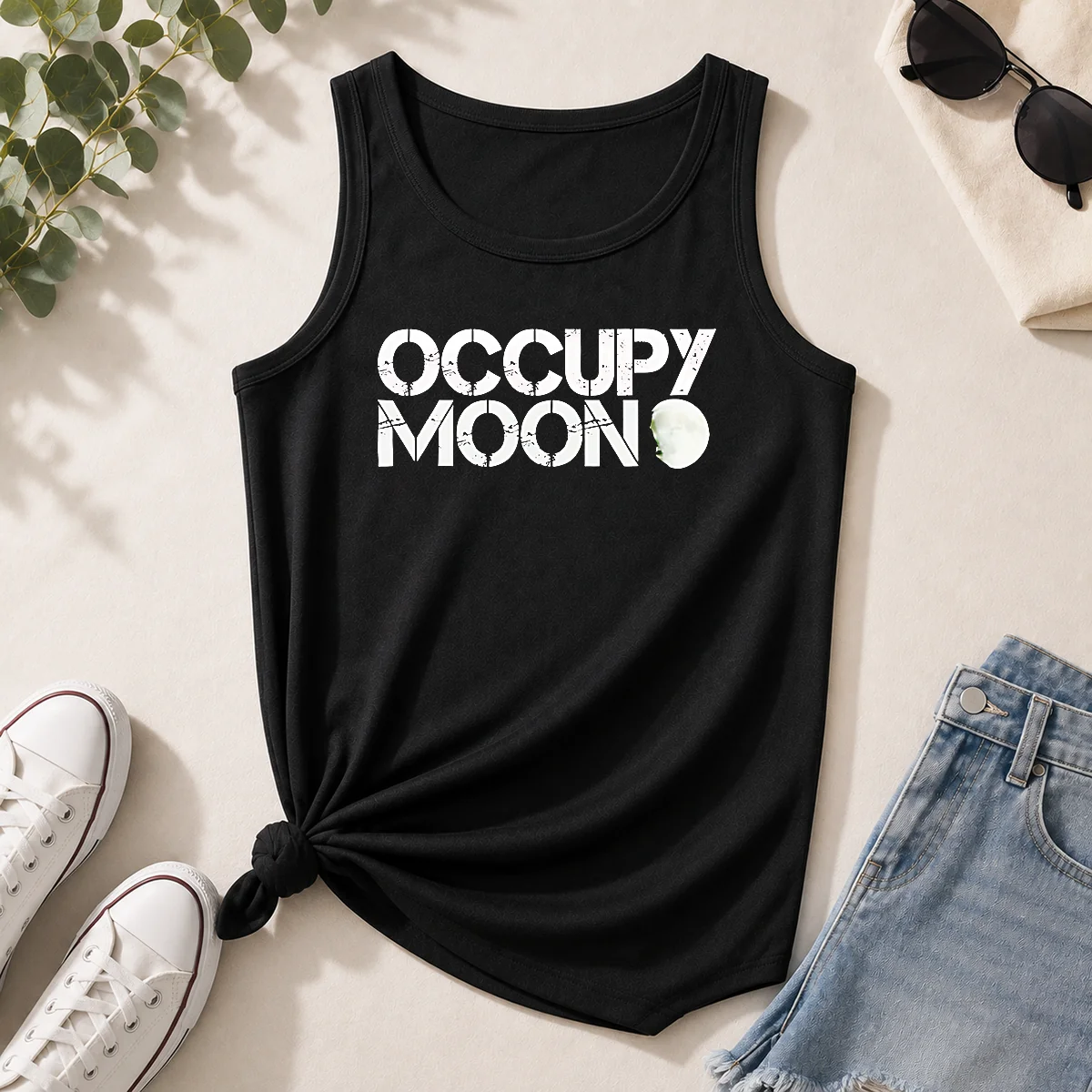 Funny Distressed Occupy Moon Space Lunar Astronomy Shirt - Image 6