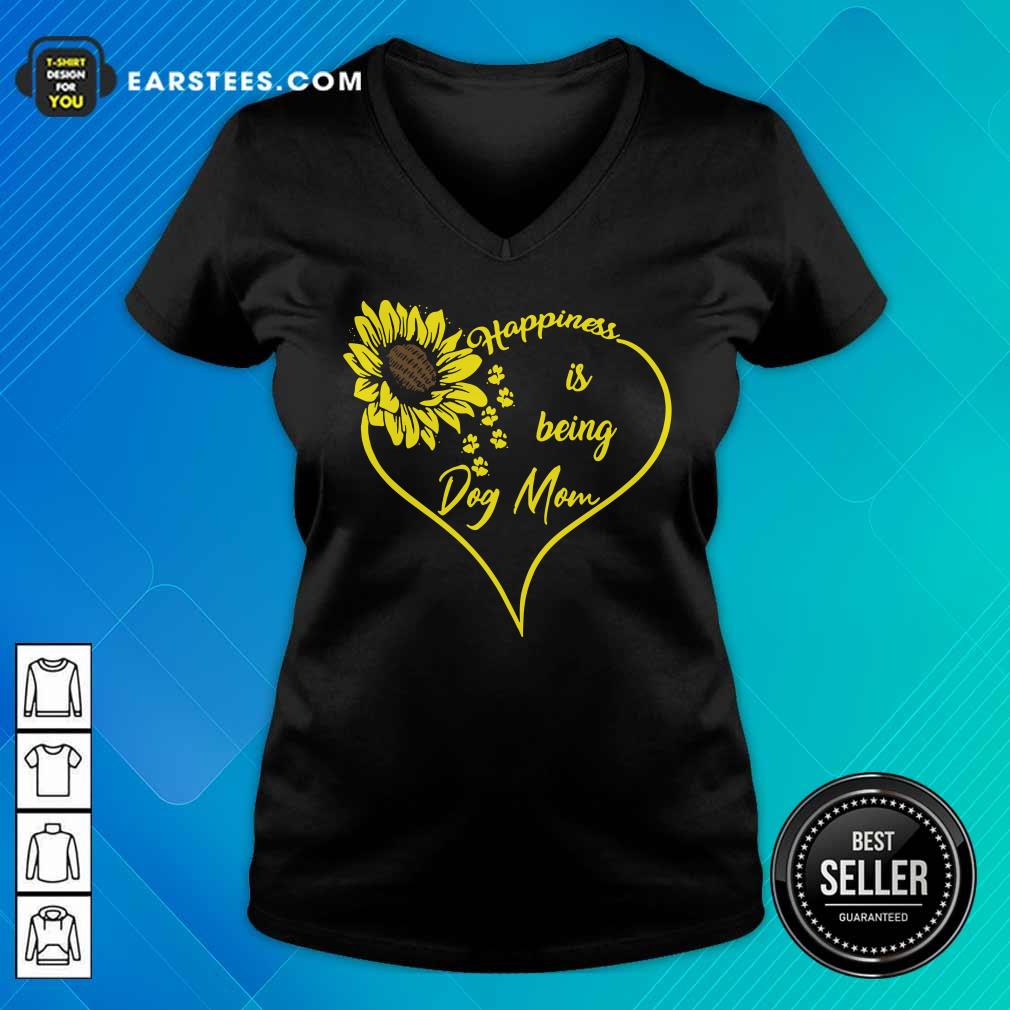 Heart Sunflower Happiness Is Being Dog Mom Shirt - Image 5