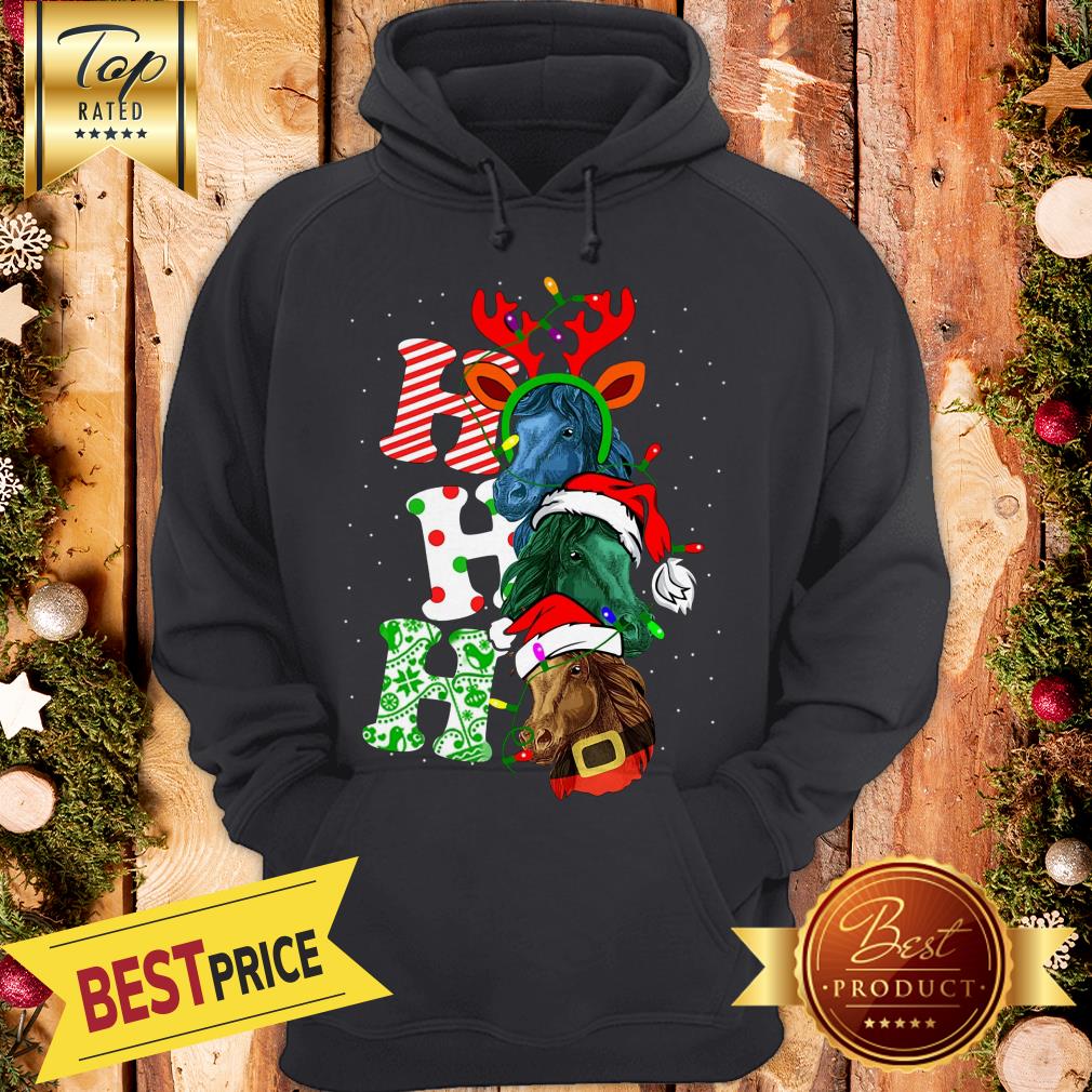 Ho Ho Ho Horse Reindeer Christmas Santa Laugh Shirt - Image 5